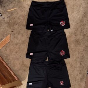3 pairs of Black Athletic Shorts with Logo